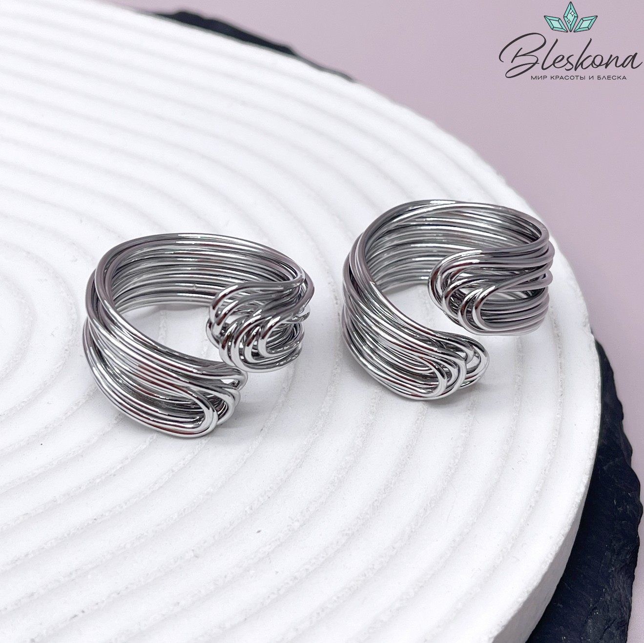 25 мм Цвет серебро, Кольцо безразмерное 