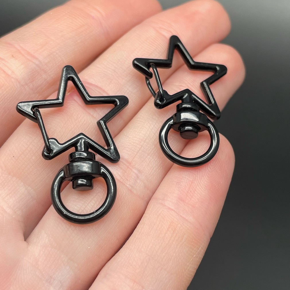 23*35мм , Замок крупный звезда черная  эмаль 