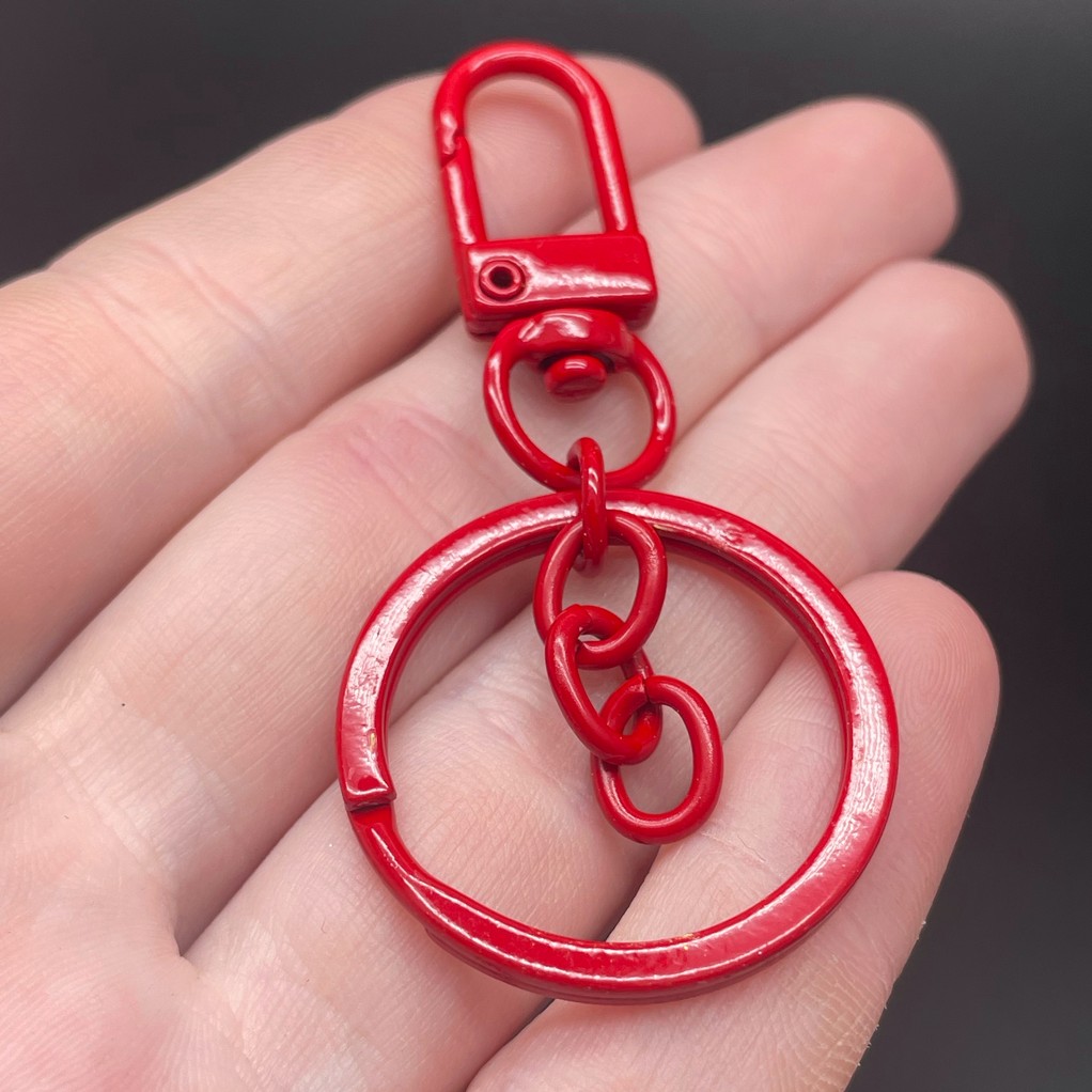 30 мм, Основа для брелока красная эмаль