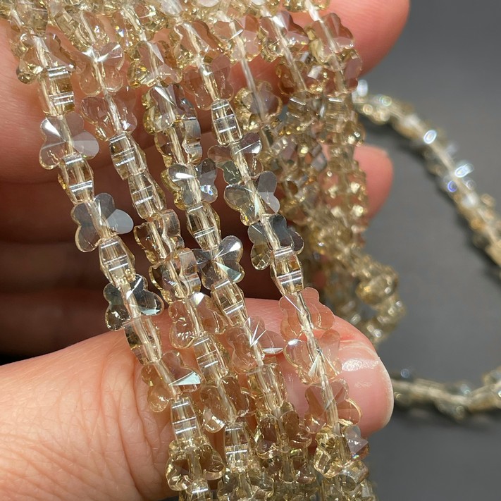 5*6 мм Стекло Lux, бабочка, цвет песочный