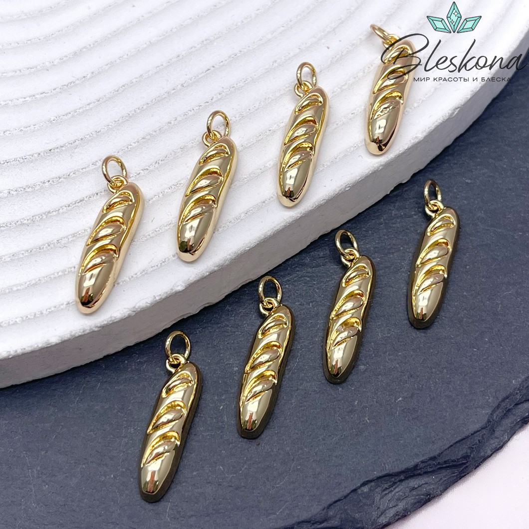 21*6 мм Цвет золото, Подвеска Батон