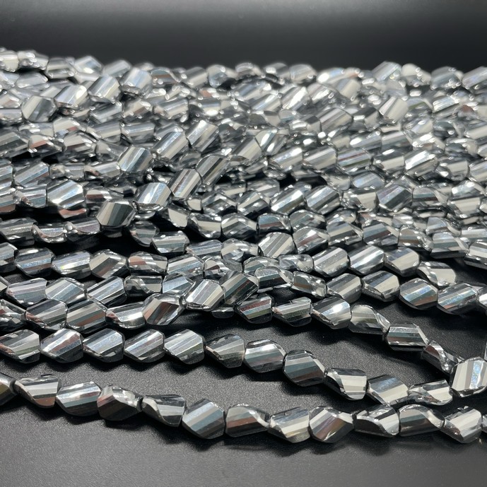 6*7,5 мм Стекло Lux, фриформ, цвет серебро  