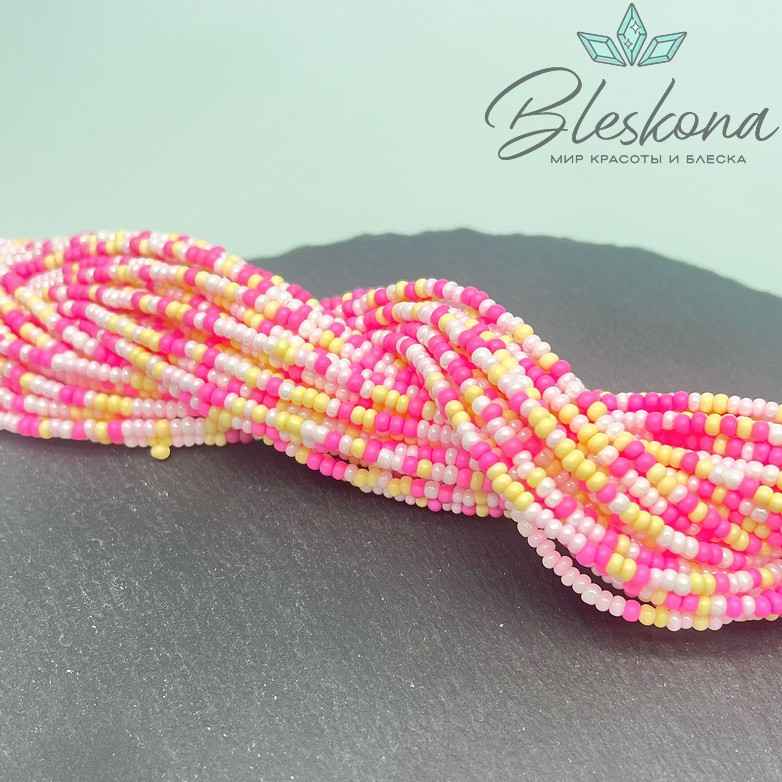 3*2 мм Бусины стекло рондель микс №14