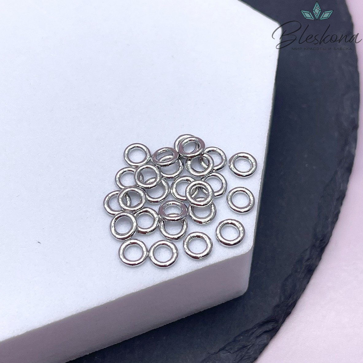 5*1 мм Колечки неразъемные цвет серебро уп.1гр 
