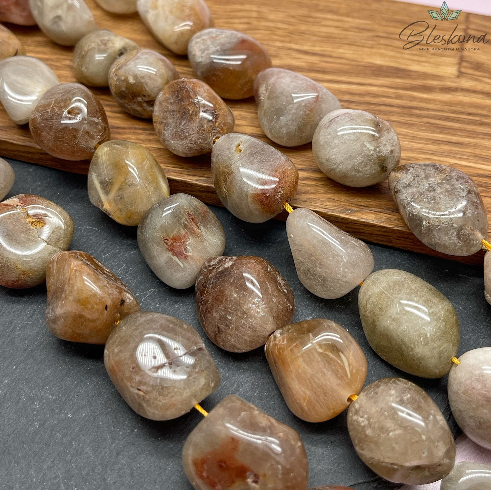 Кварц Рутиловый галтовка (22-27)*(19-23) мм