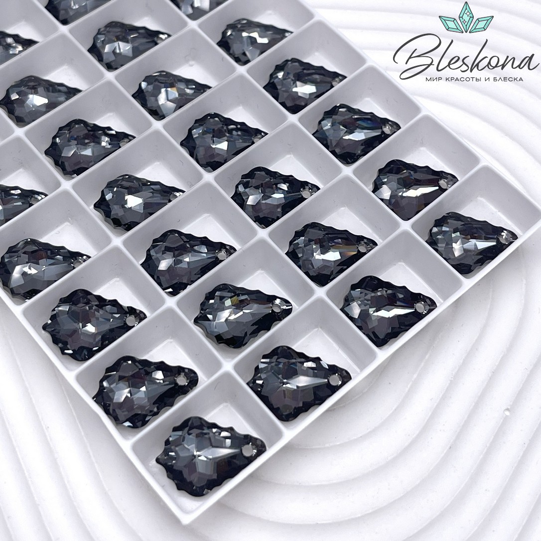 6090 Baroque Pendant 16*11 мм Crystal Silver Night (SINI)