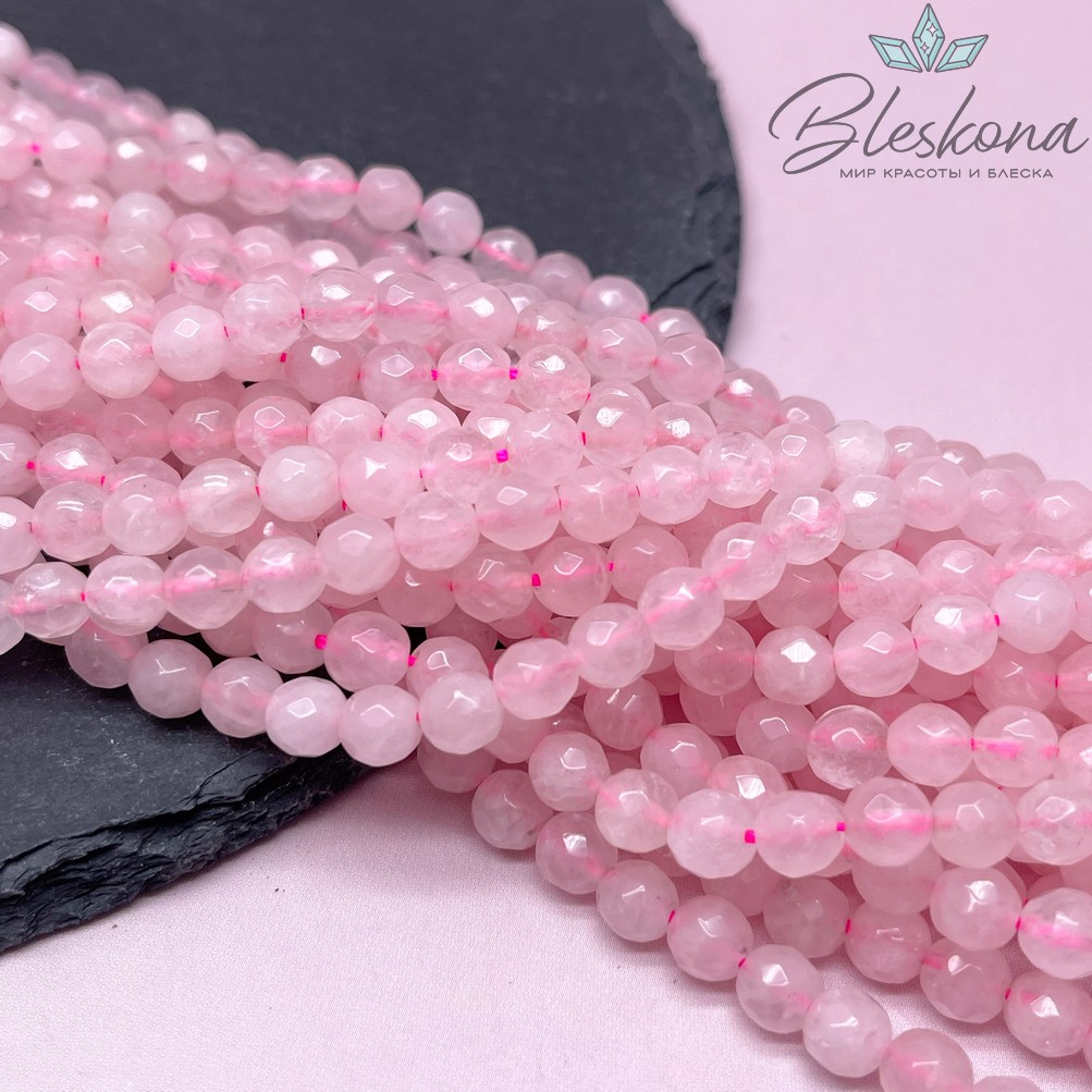 Розовый кварц огранка 6 мм