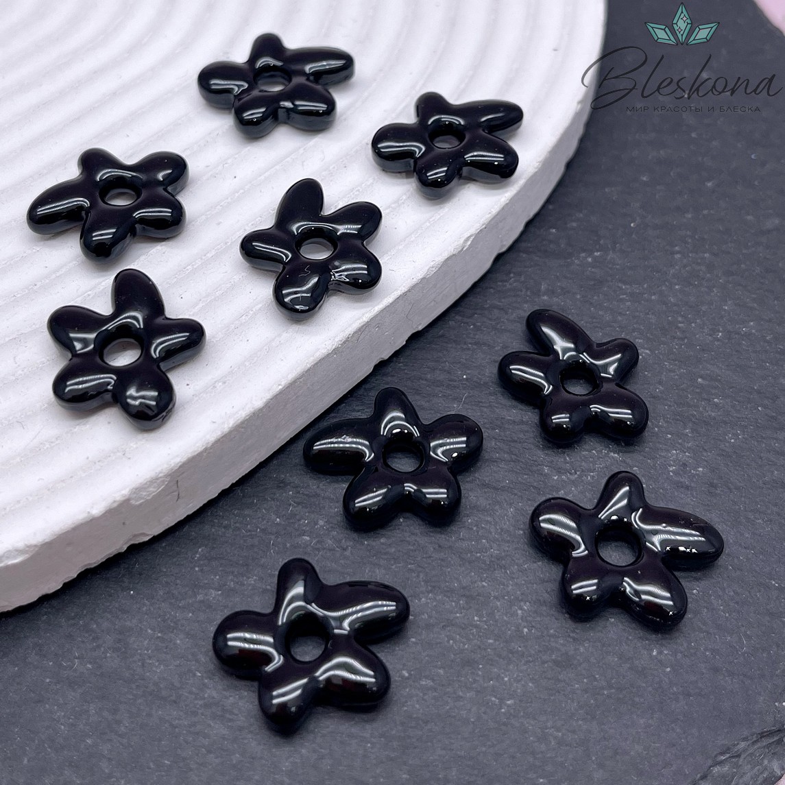20*16 мм Подвеска цветок черный