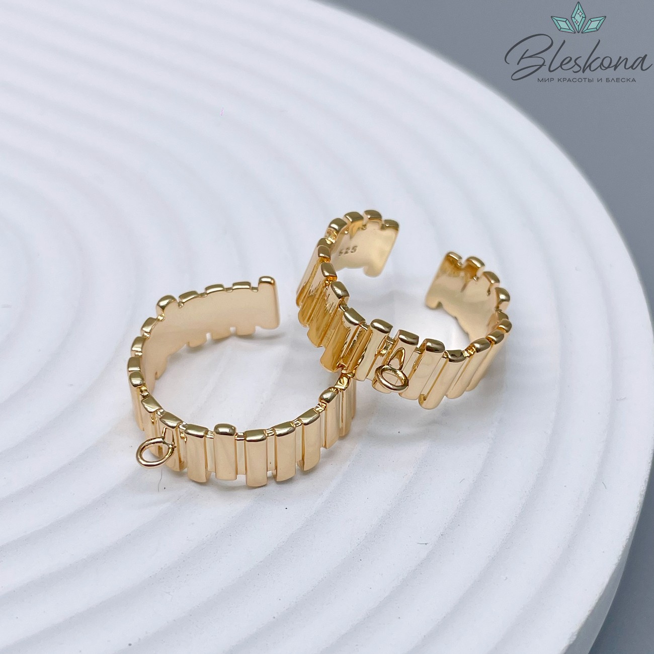 20мм, Цвет золото, Основа для колец Люкс №1