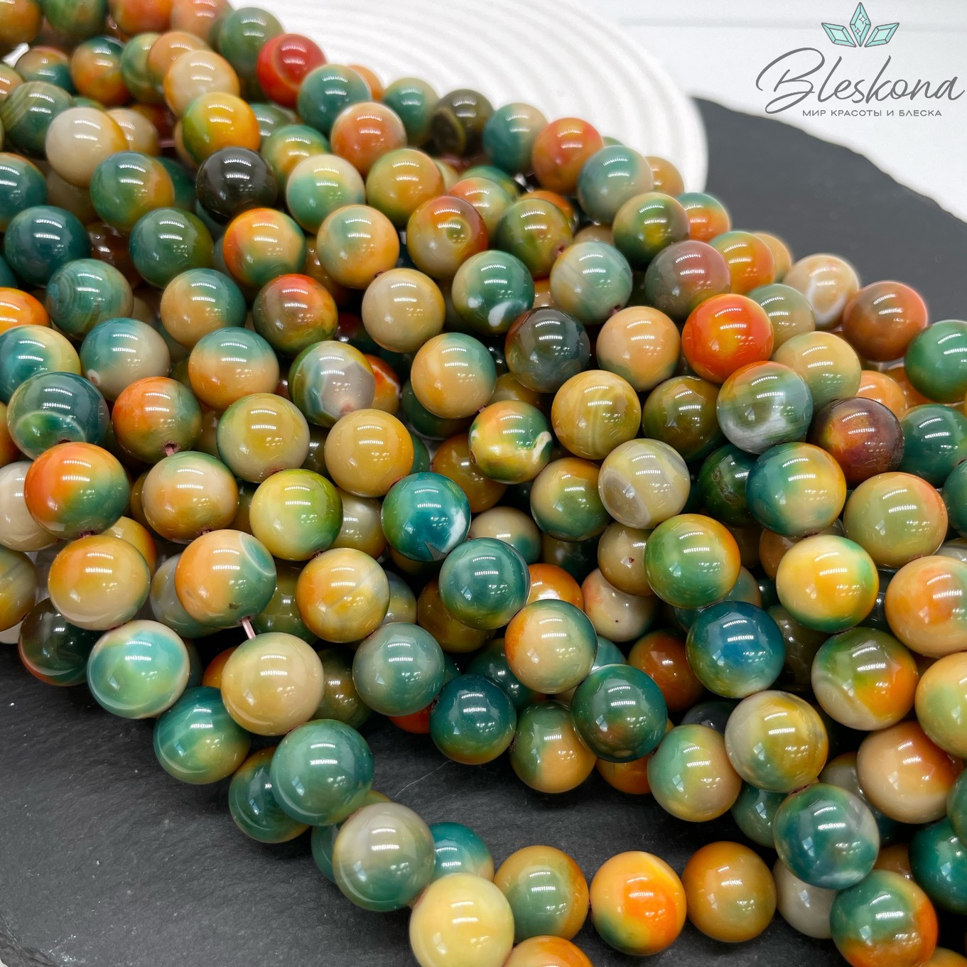 Агат с узором №16 10 мм