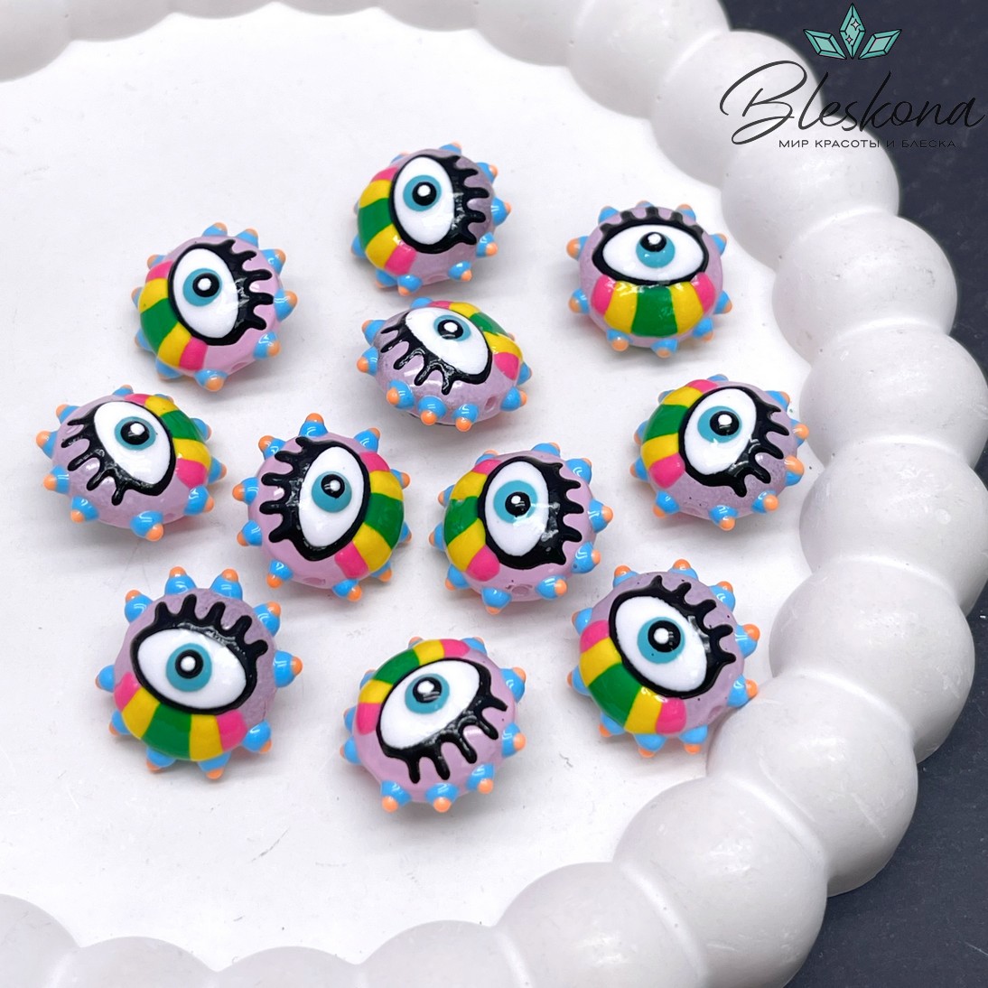 17*16 мм Бусина глаз розовый