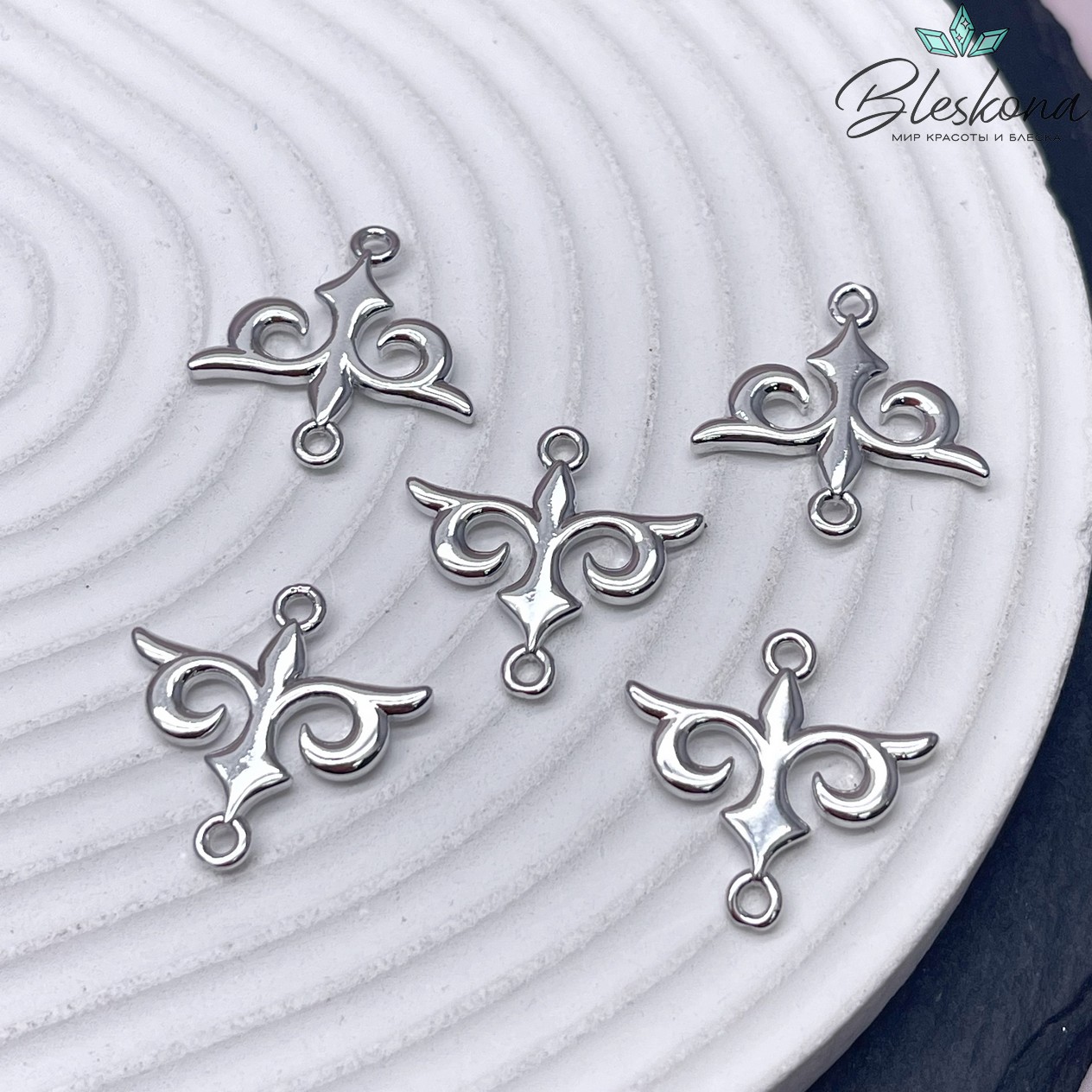 20*21 мм Цвет серебро, Коннектор Этно №5 