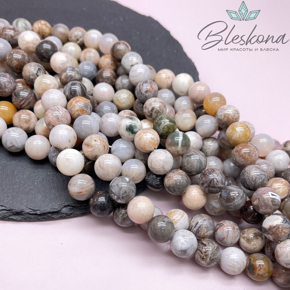 Агат бамбуковый 12 мм