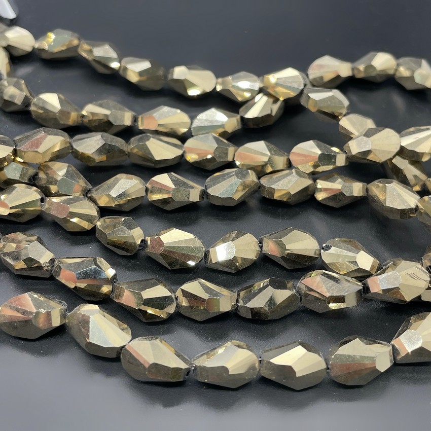 7*11,5 мм Стекло Lux, ракушка, цвет золото