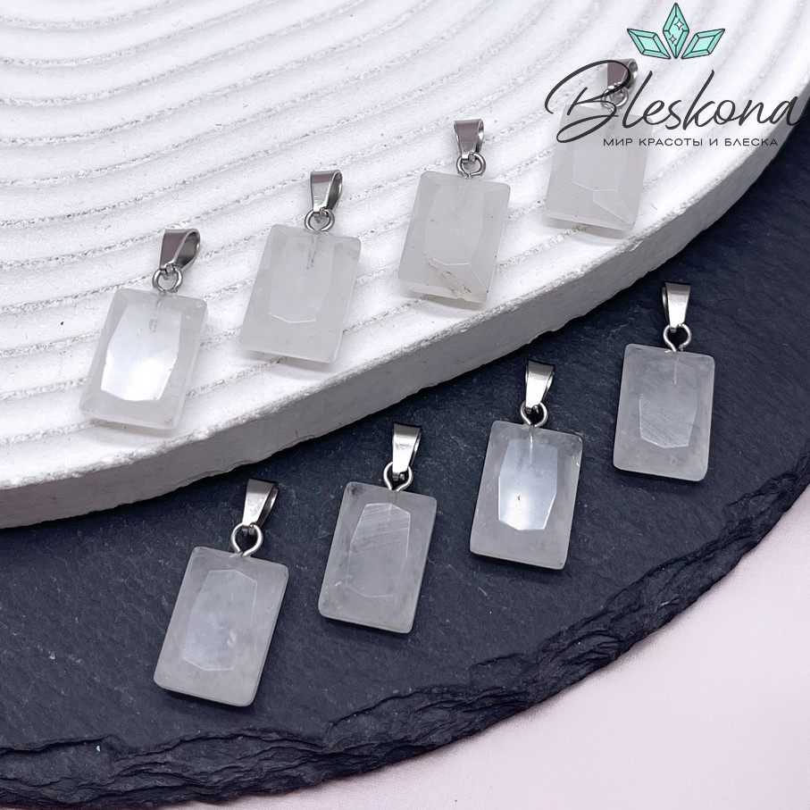 14*10 мм Подвеска прямоульник Горный хрусталь огранка