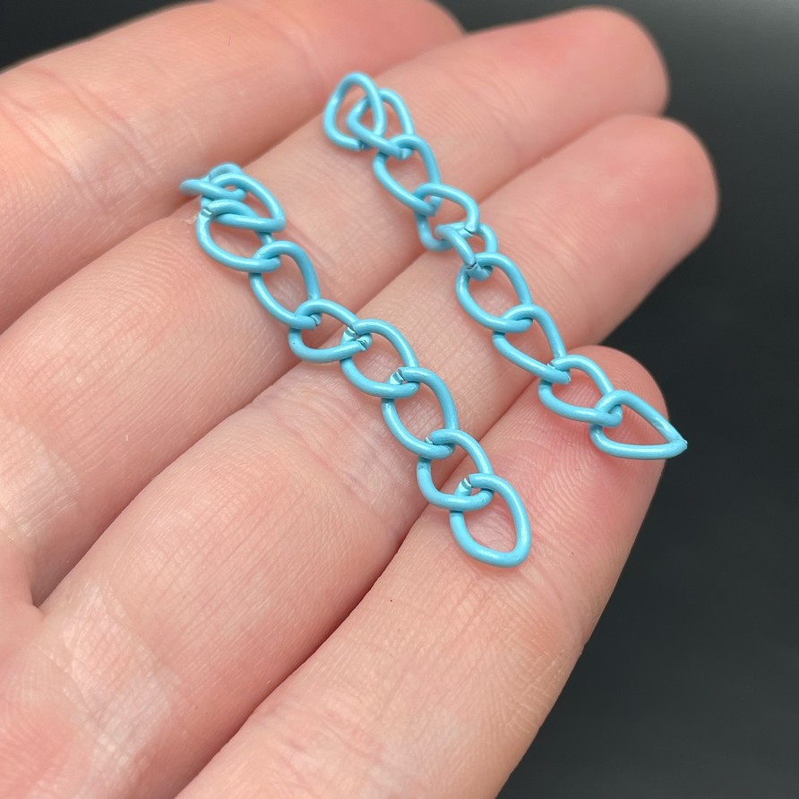 4,5 мм , Цепочка - удлинитель голубая эмаль