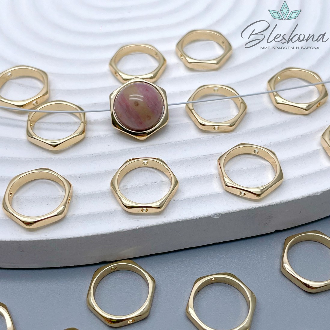 13,5*2,5 мм Цвет золото, Коннектор шестигранник 