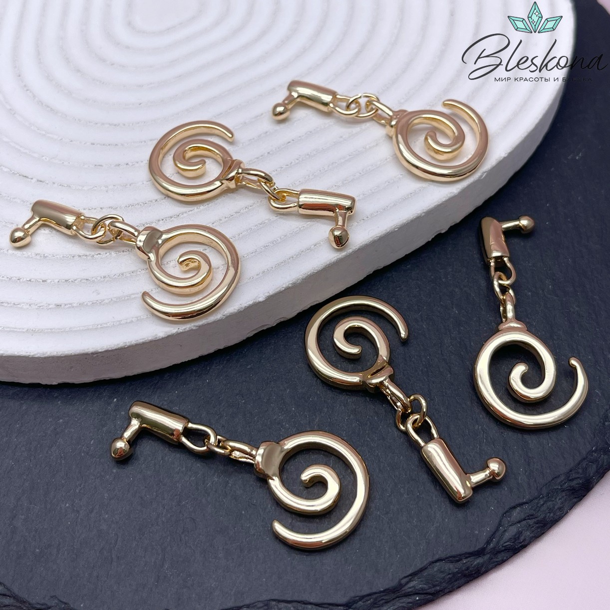 33*20 мм Цвет золото, Замок Тогл спираль
