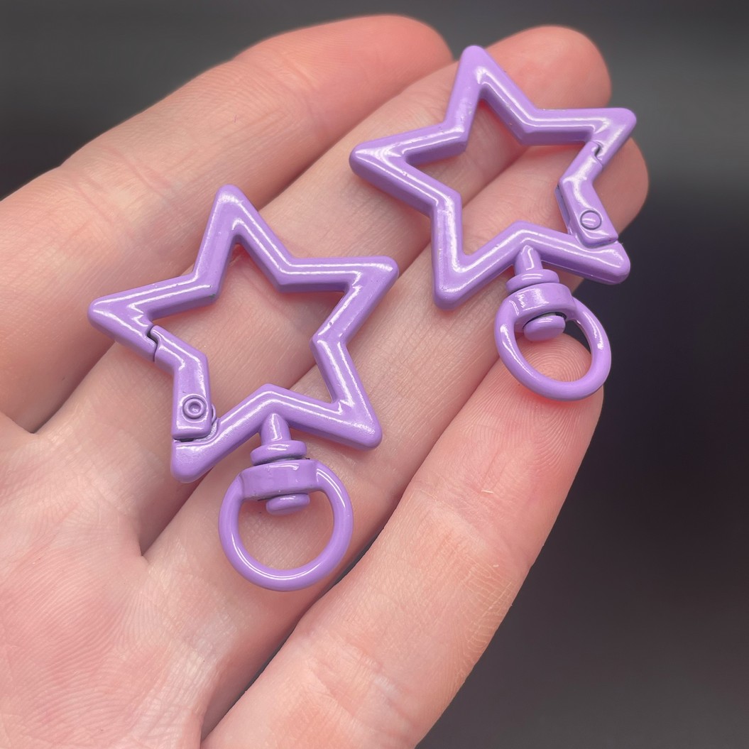 30,5*40мм , Замок крупный звезда фиолетовая эмаль 