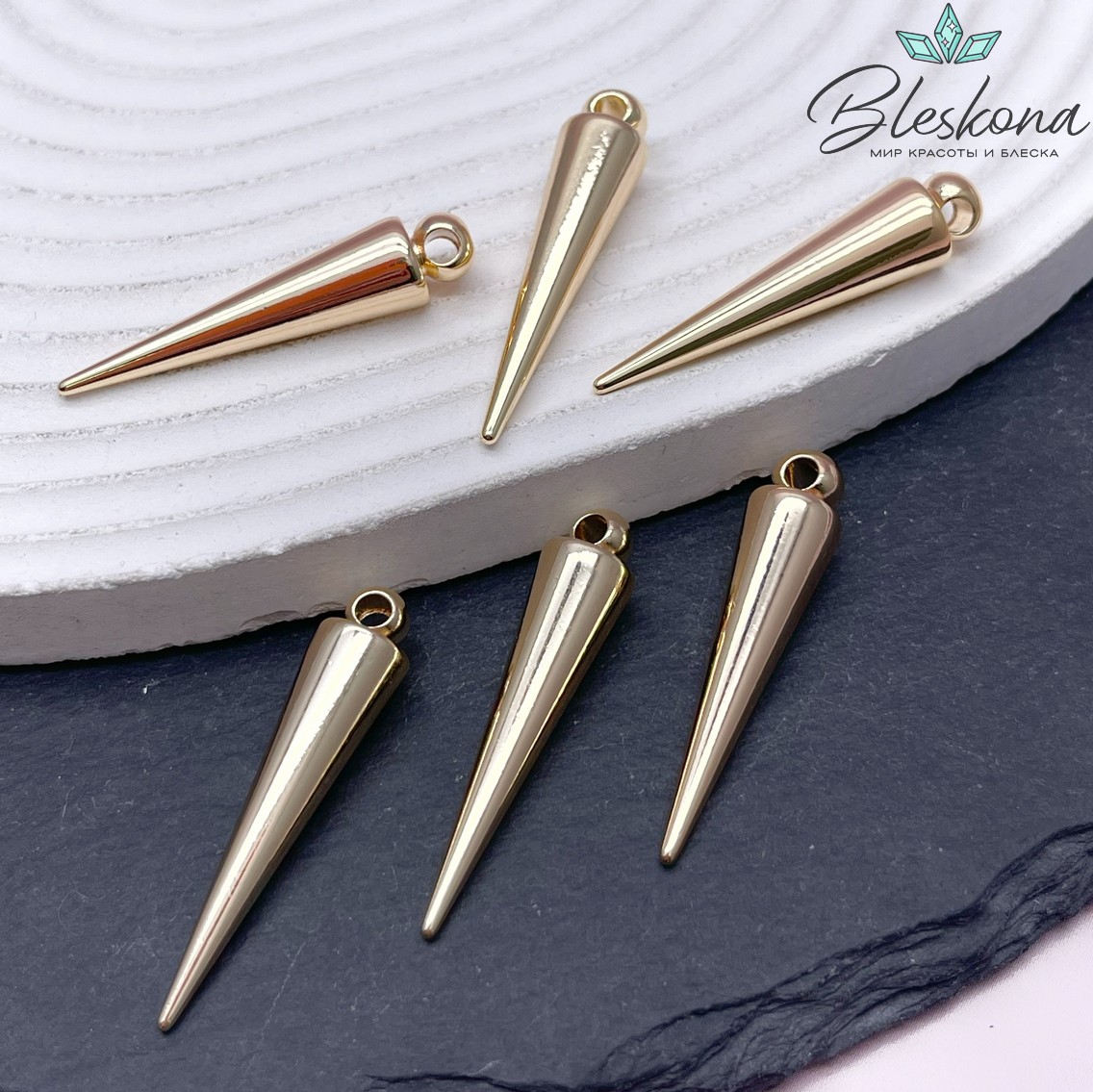 36*8 мм Цвет золото, Подвеска шип 