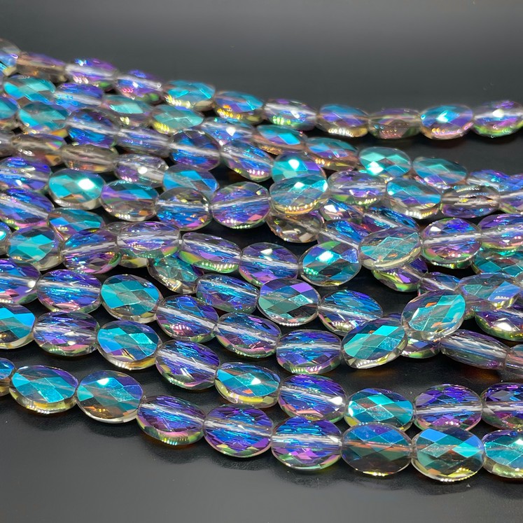 8*11 мм Стекло Lux, овал огранка, цвет песочный с фиолетовым переливом №15 (4)