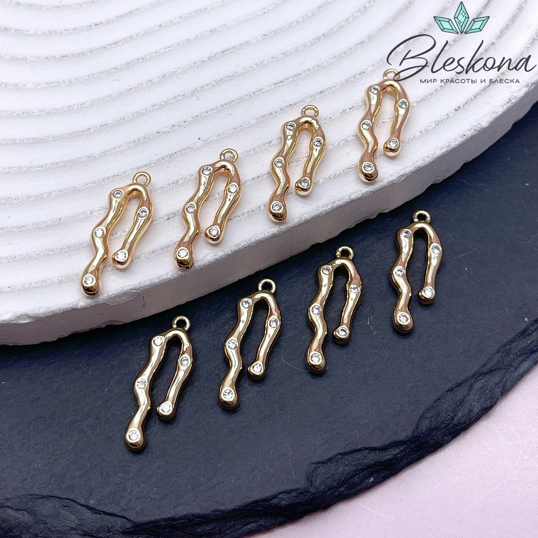 21*7,6 мм Цвет золото, Подвеска с цирконами