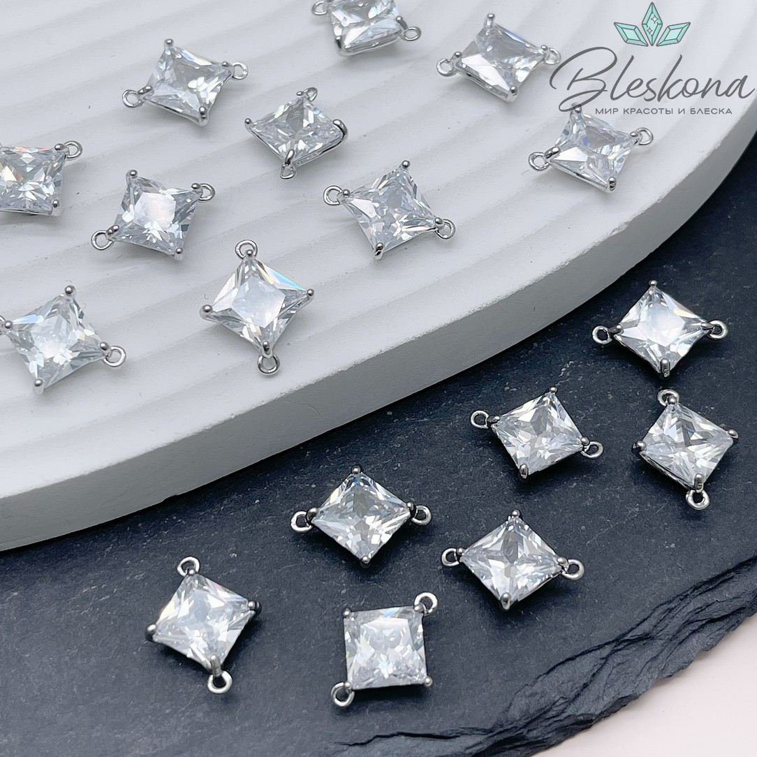 13,4*10,8 мм Цвет серебро, Коннектор ромб 