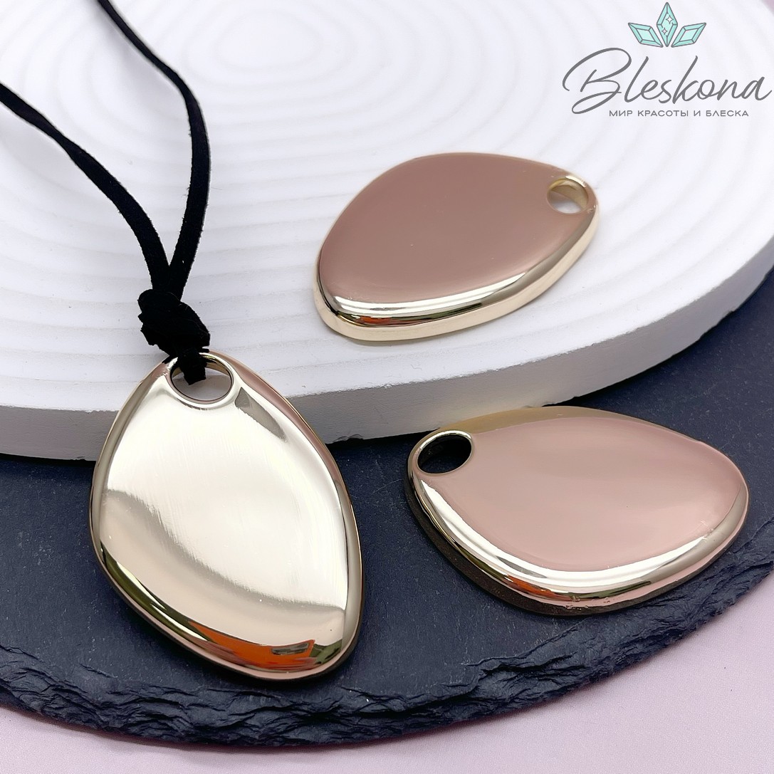 45,5*31,5 мм Цвет золото, Подвеска фриформ объемное крупное 