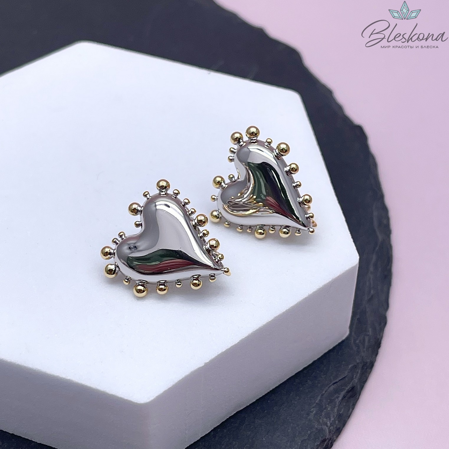 21*18 мм Биколор, Швензы Сердце шипы Люкс