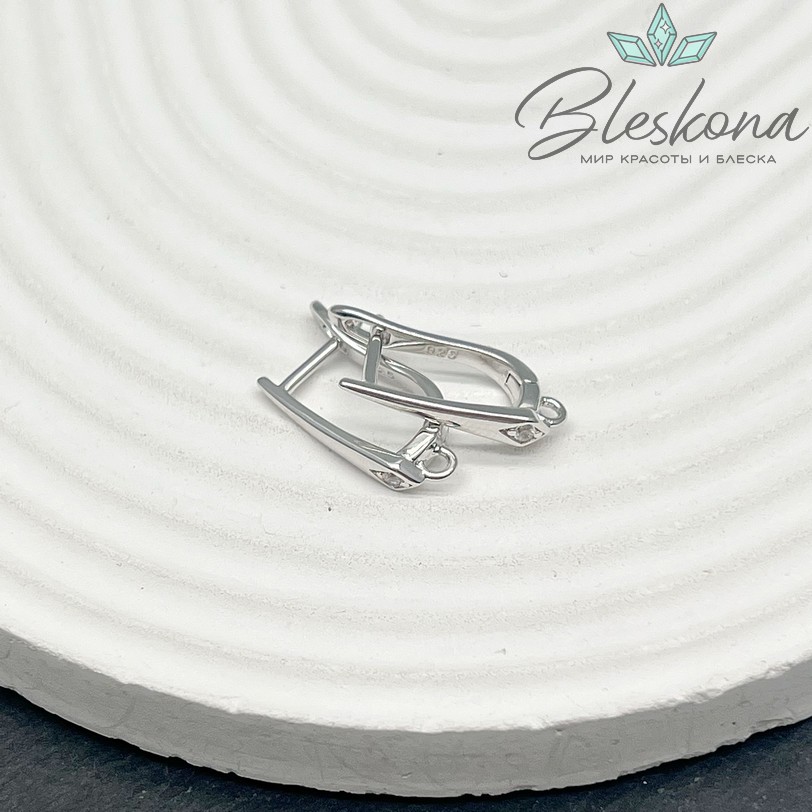 19 мм, Цвет серебро, Швензы с цирконом