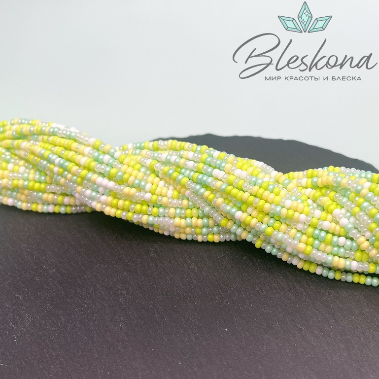 3*2 мм Бусины стекло рондель микс №16