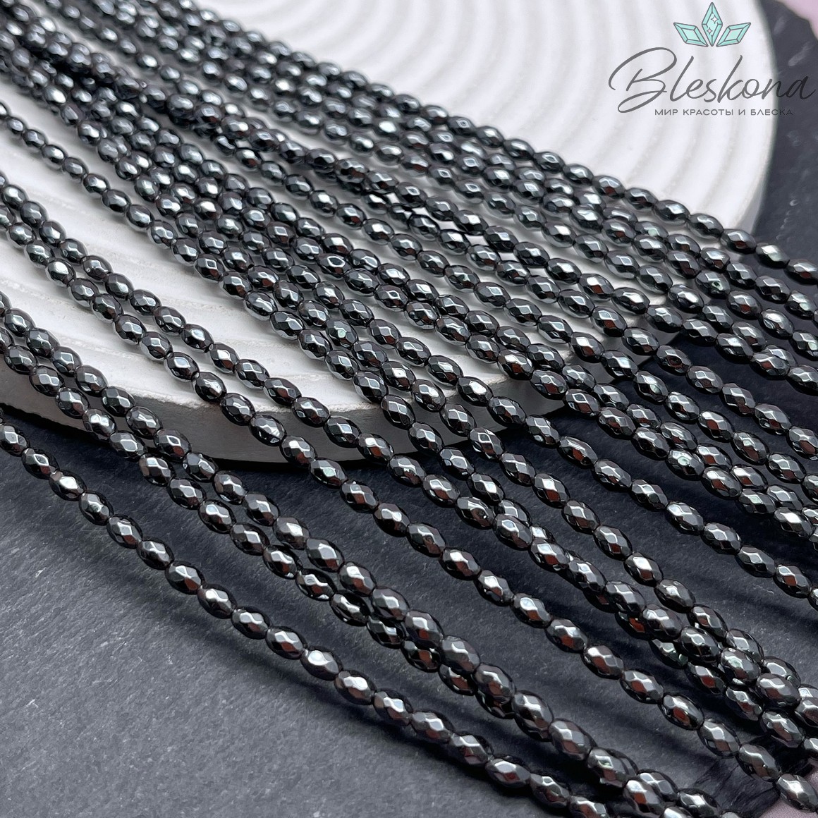 4*3 мм Гематин имитация, Рис огранка DD-8-1