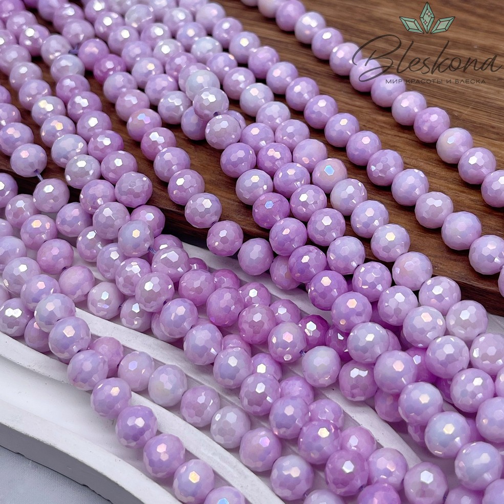 Стекло Lux сиреневое огранка  8 мм
