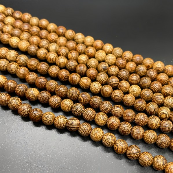 6 мм, Деревянные бусины темно-песочные