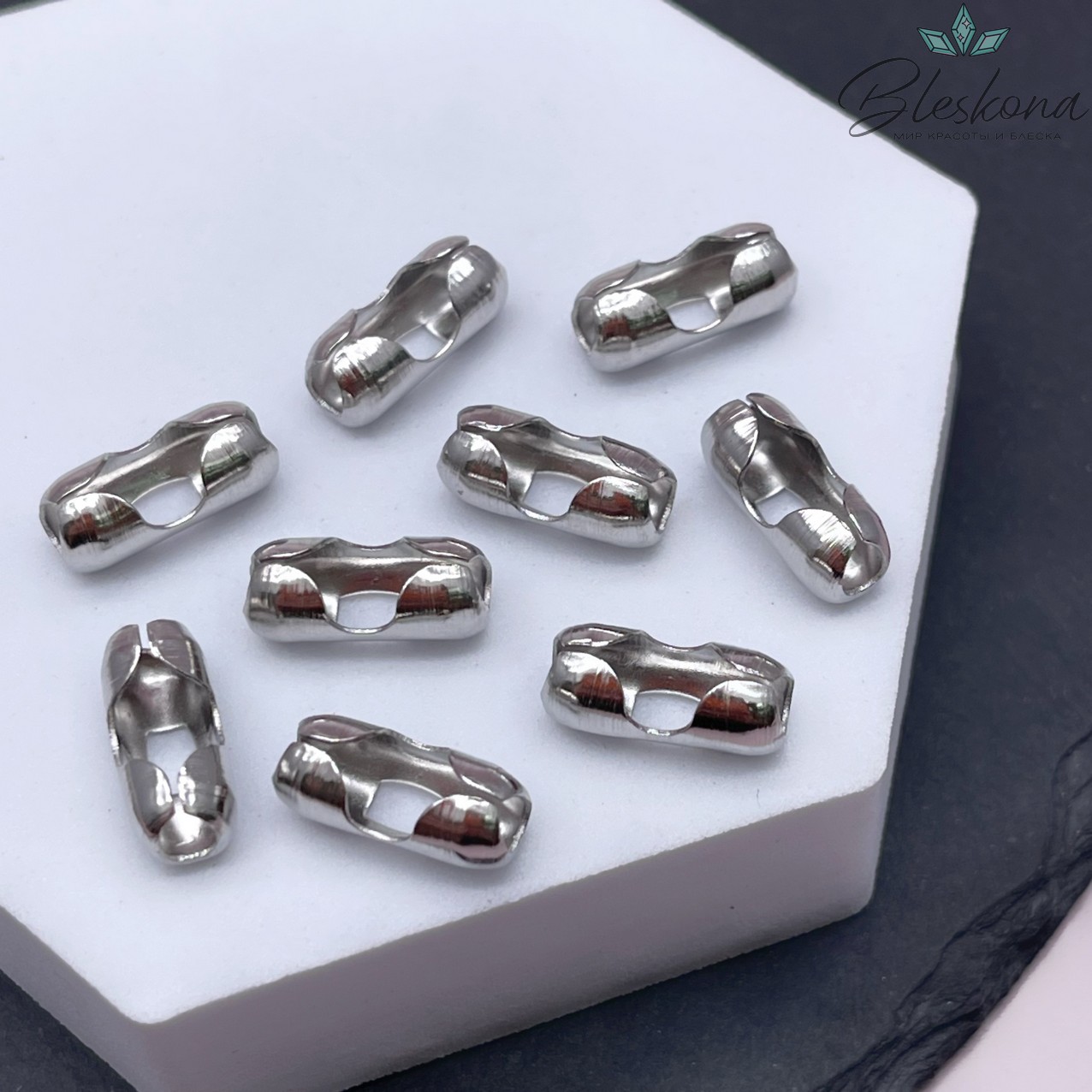 15*6,5 мм Цвет серебро, Замок для цепочки рис СТАЛЬ
