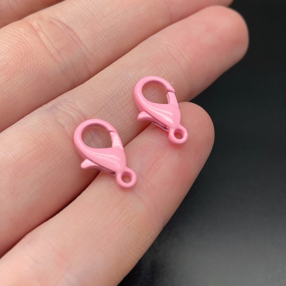 14 мм , Замок круглый  ярко-розовая эмаль