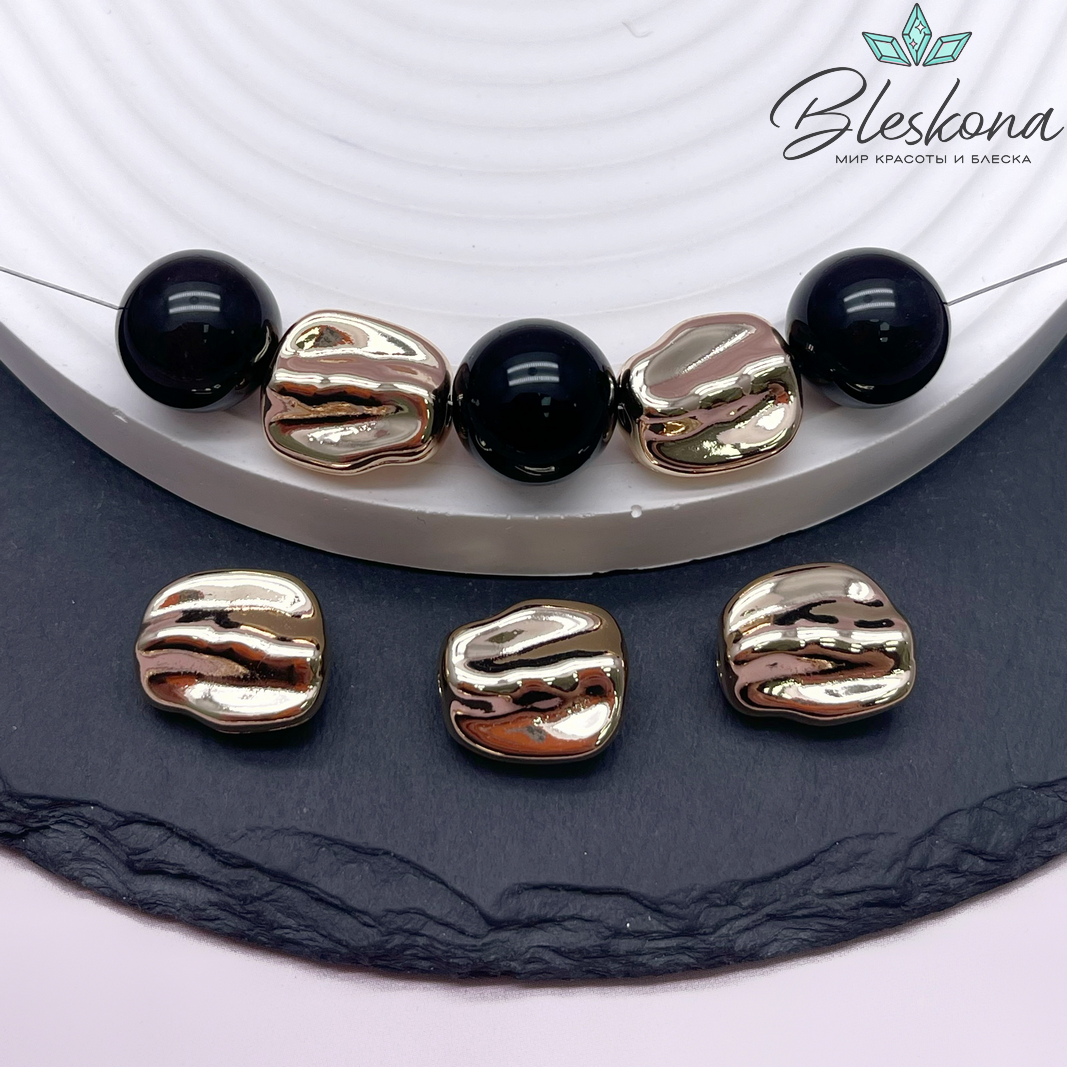 16,2*13,5 мм Цвет золото, Бусина плоская фриформ