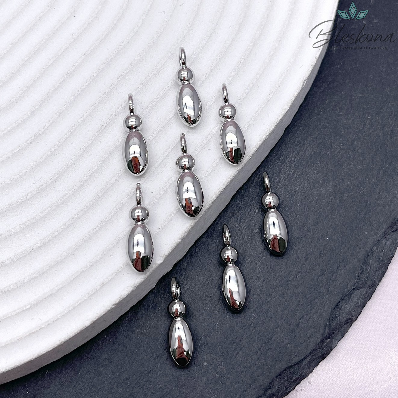 18 мм, Цвет серебро, Буква объемная I