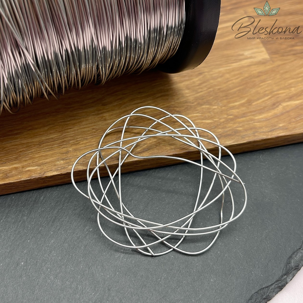 Ювелирная проволока стальная, Цвет серебро 0,8 мм 