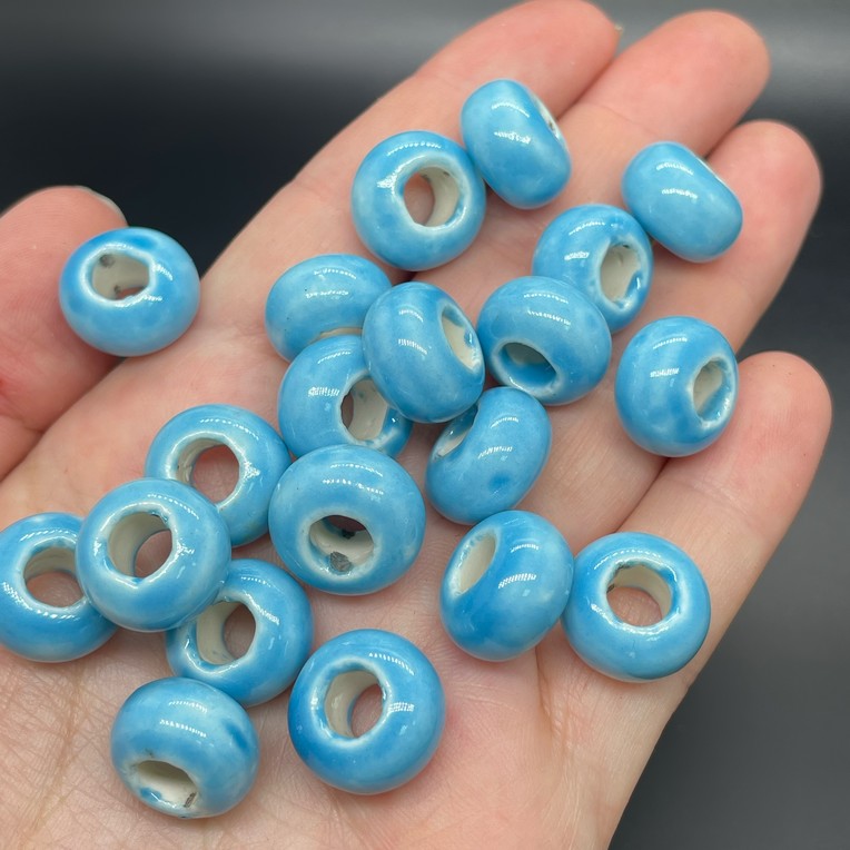 14мм, Подвеска Бублик, цвет ярко-голубой 