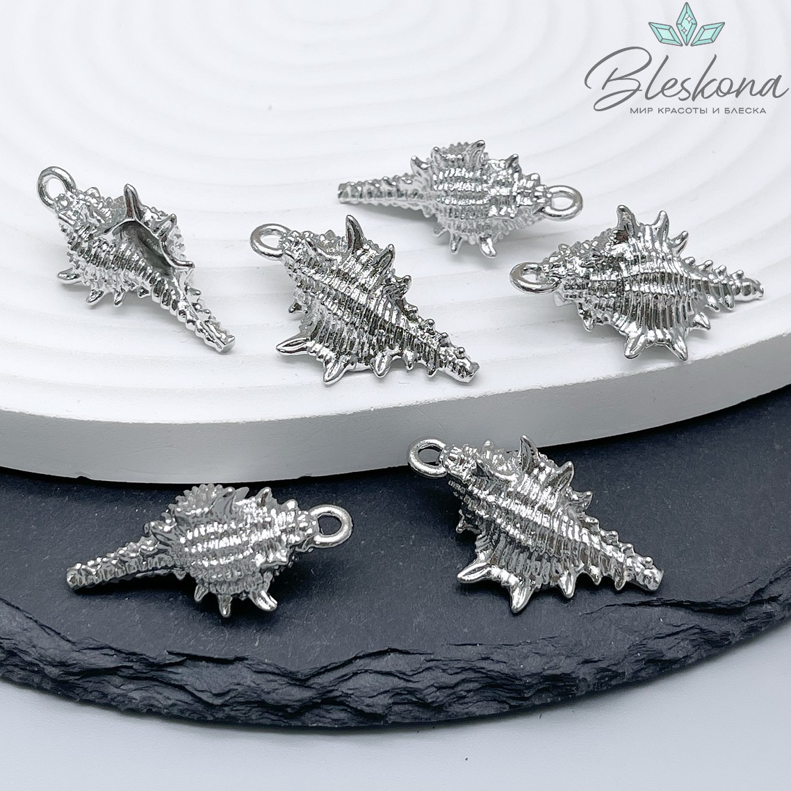 31*17 мм Цвет серебро, Подвеска Ракушка 