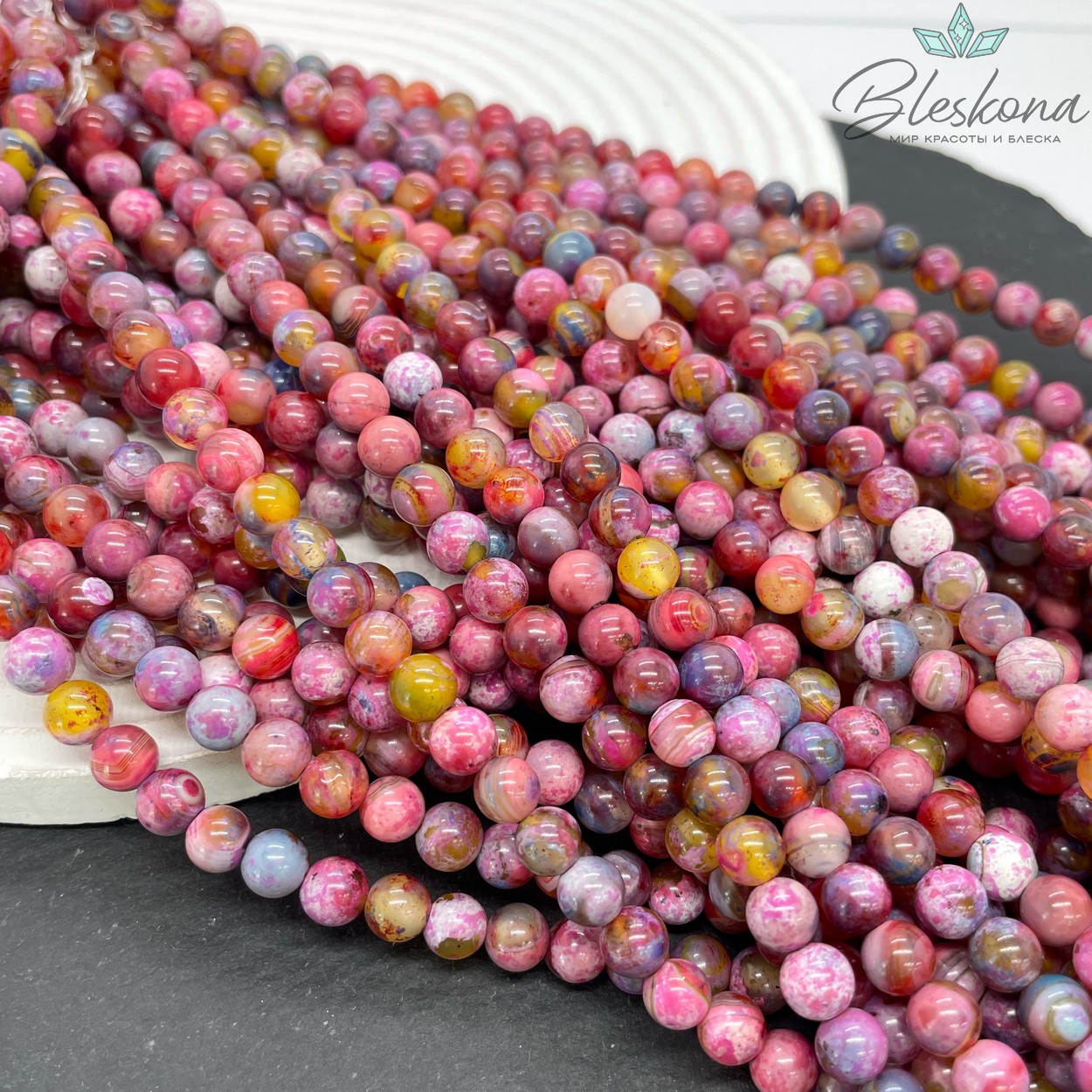 Агат с узором №13 6 мм