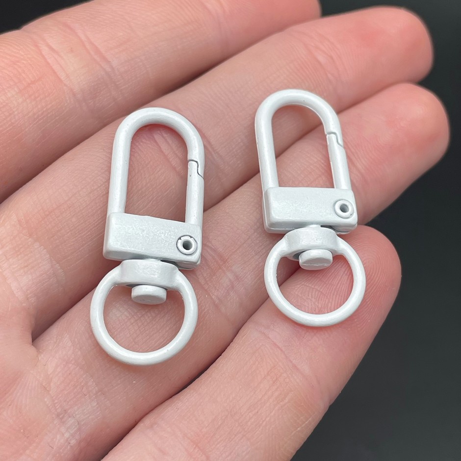 12*33,5мм , Замок крупный белая эмаль 