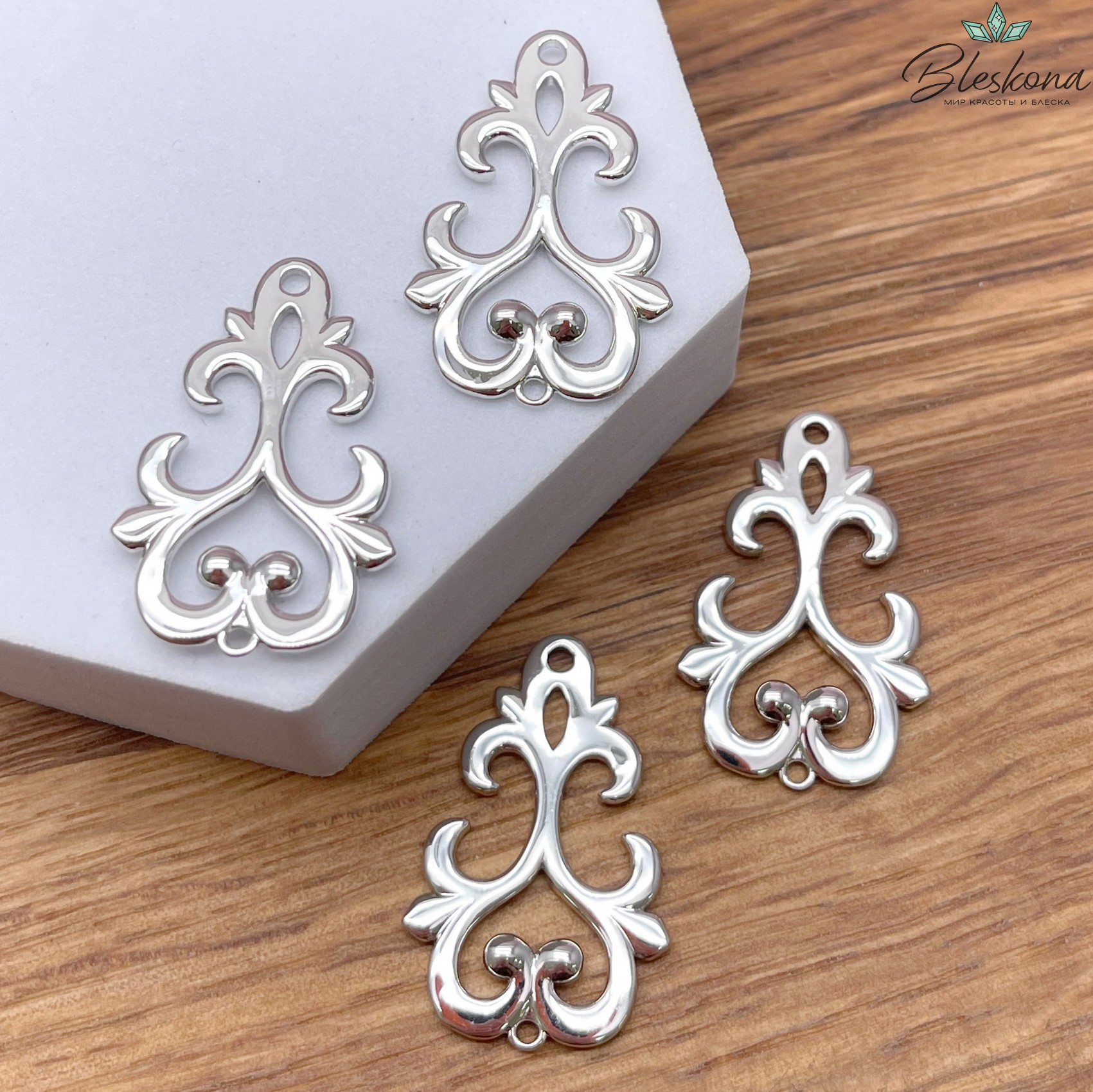 30,5*19,5 мм Цвет серебро, Коннектор Этно №13