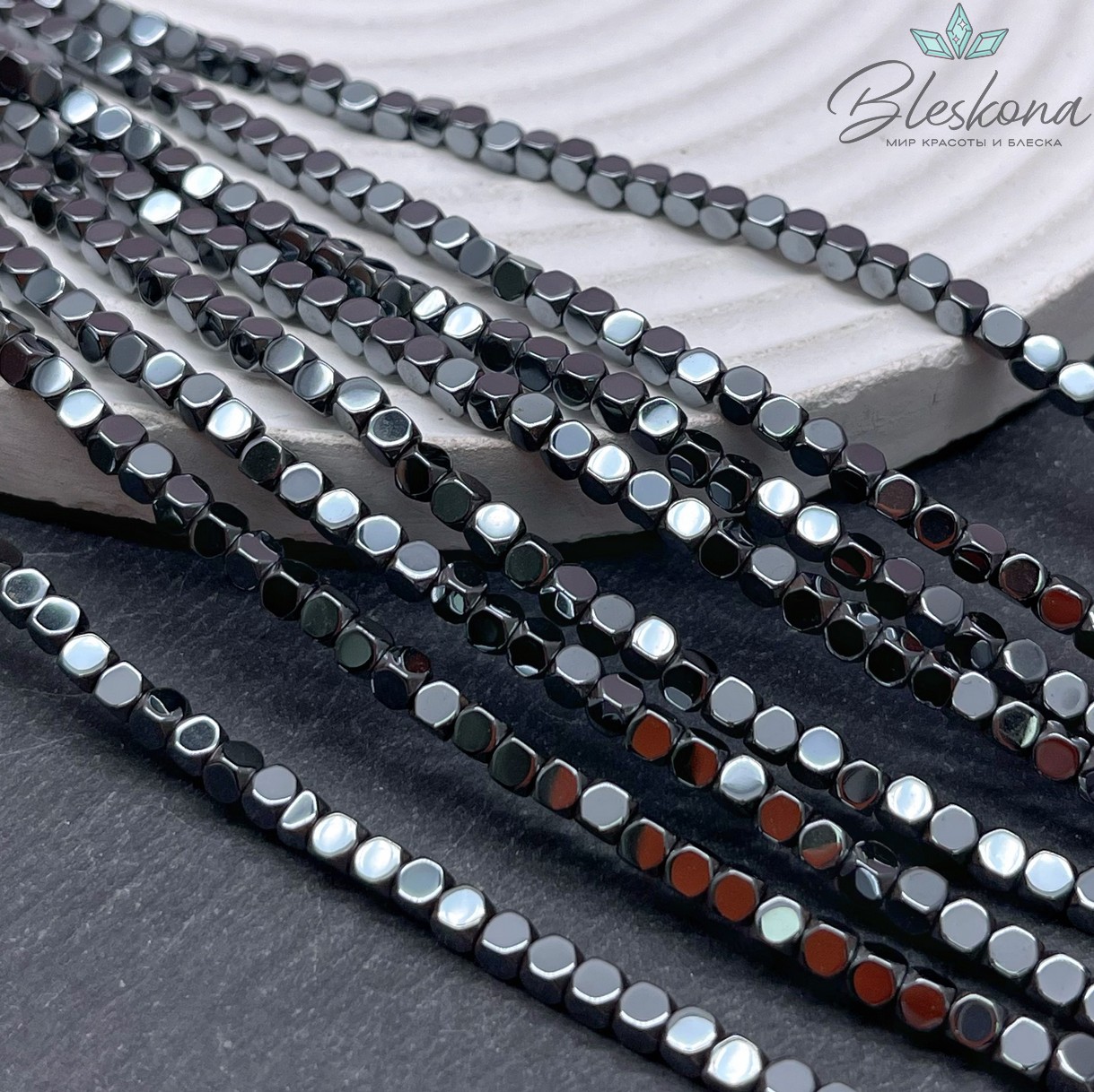 3 мм Гематин имитация, куб огранка 