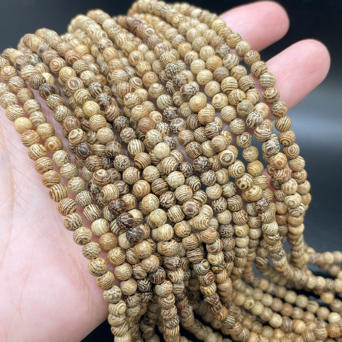 4 мм, Деревянные бусины песочные №1