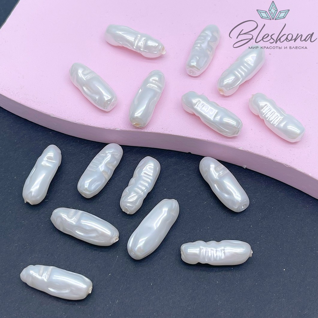 7*21 мм, Жемчуг Майорка белая (штучно)