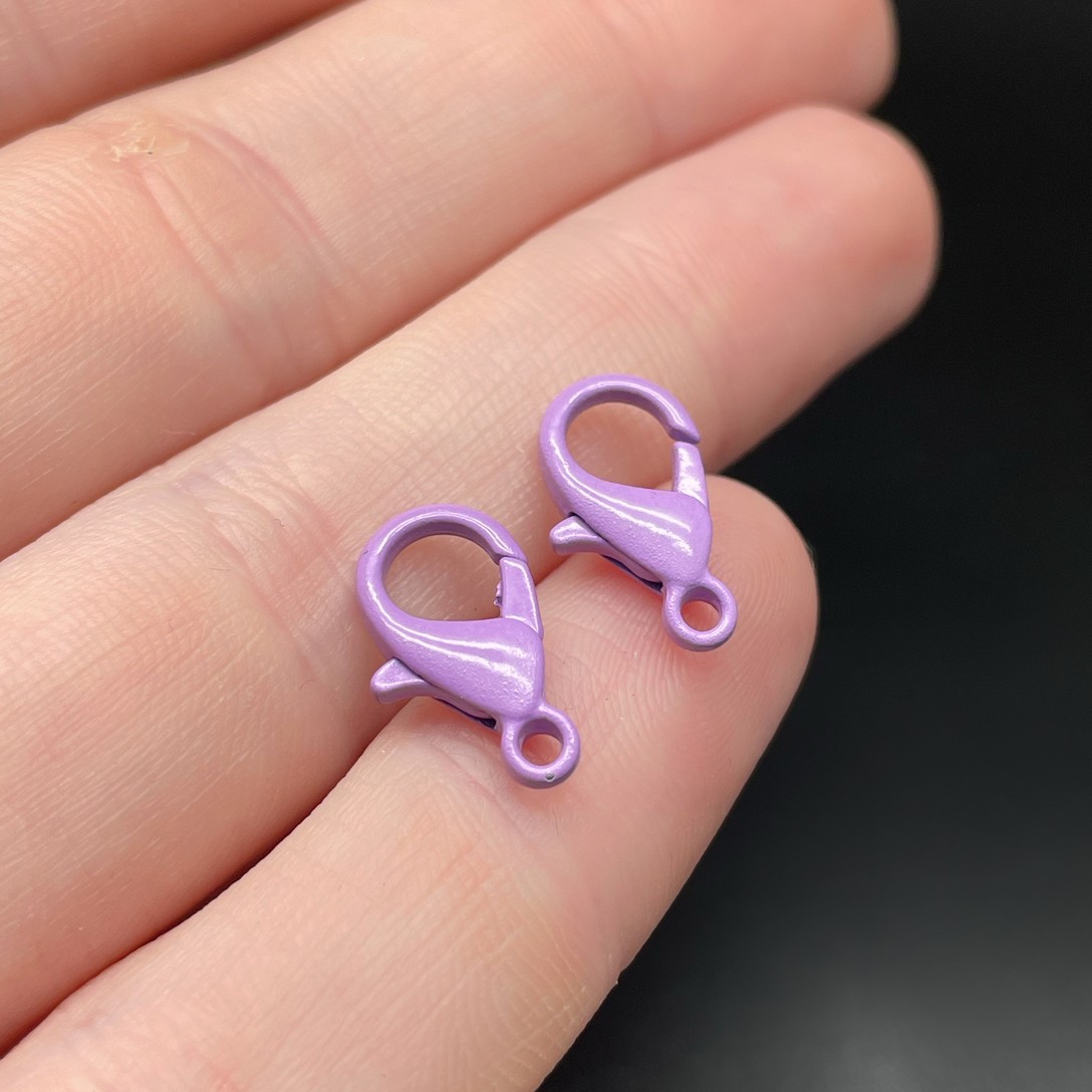 14 мм , Замок круглый  фиолетовая эмаль