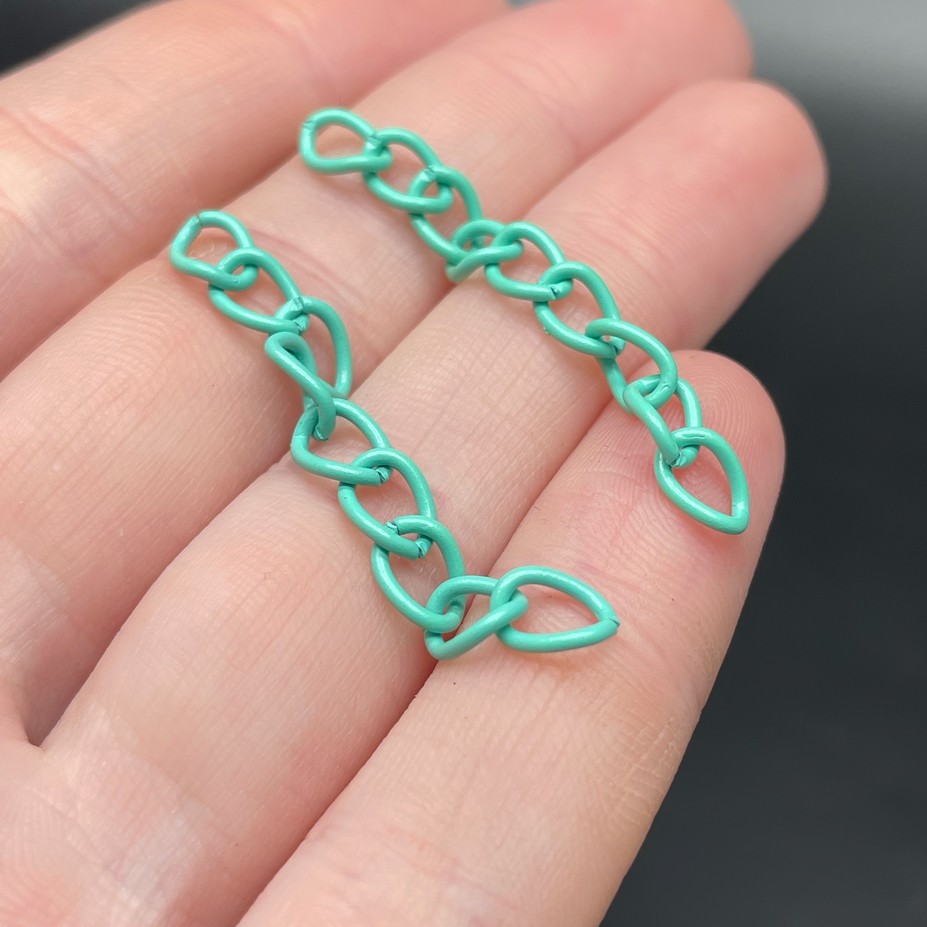 4,5 мм , Цепочка - удлинитель бирюзовая эмаль