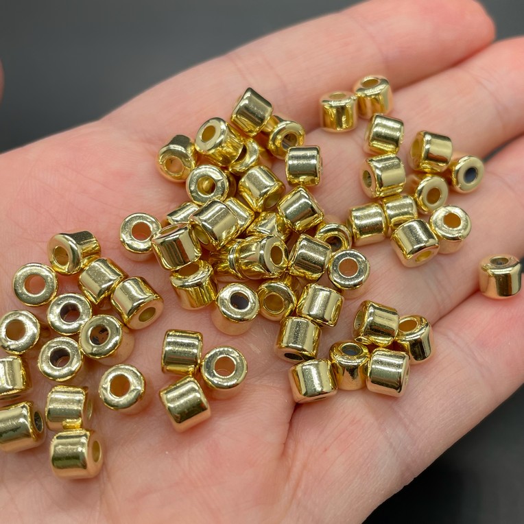 4,5*5 мм, Бусина цилиндр, цвет золото уп.10 гр